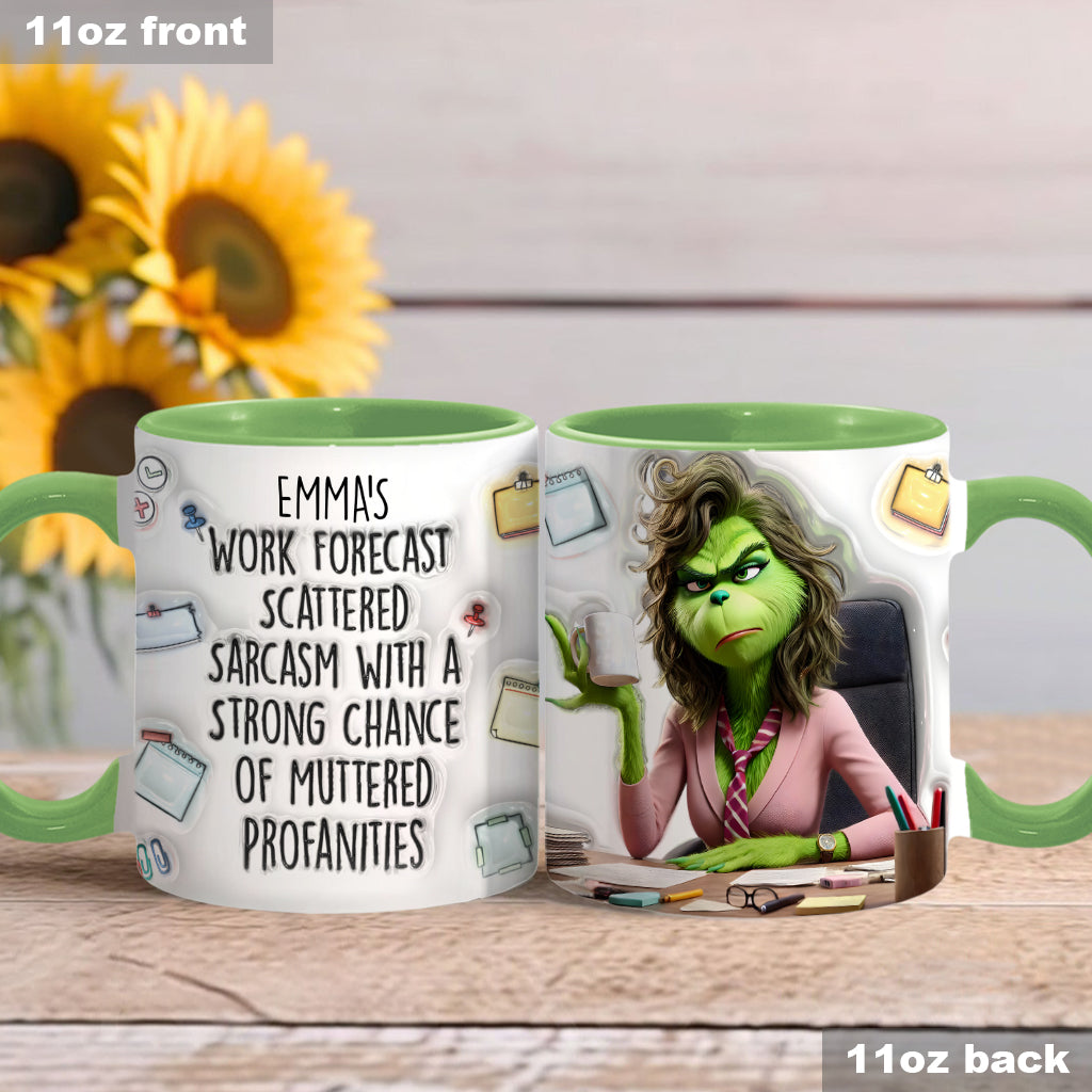 Work Forecast - Personalized Stole Christmas Accent Mug