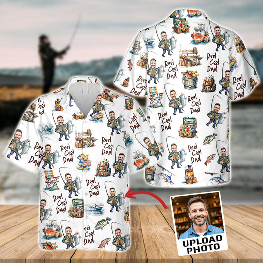 Papa cool - Chemise hawaïenne de pêche personnalisée