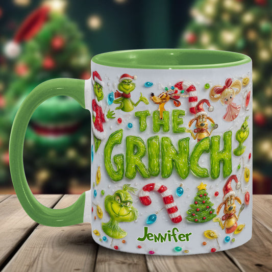 Joyeux Noël Vert - Mug décoratif personnalisé avec étole