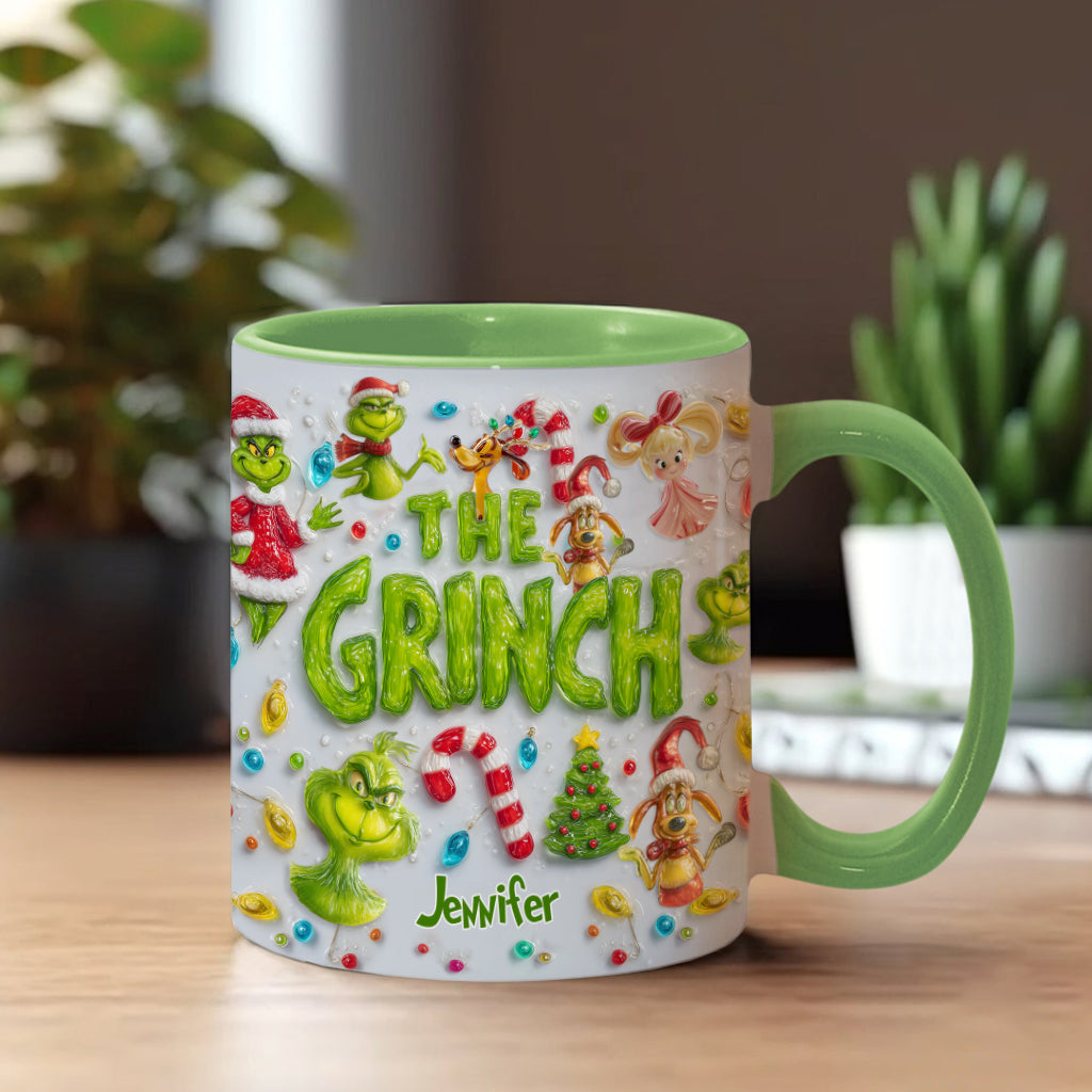 Joyeux Noël Vert - Mug décoratif personnalisé avec étole