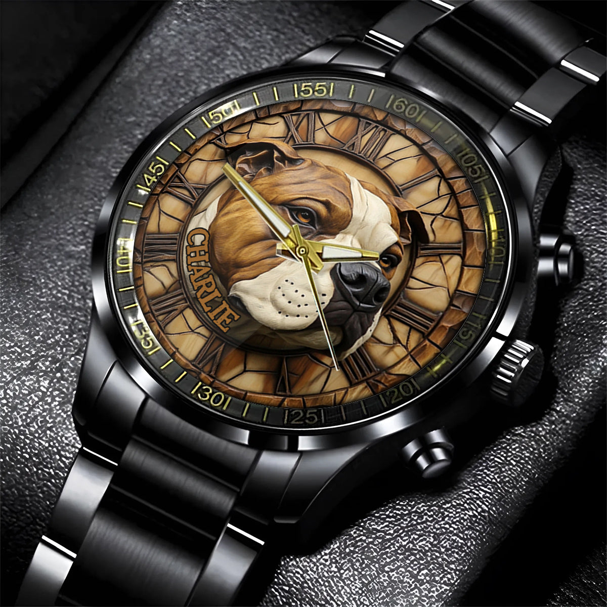 Montre-bracelet personnalisée pour chien American Staffordshire Terrier courageux