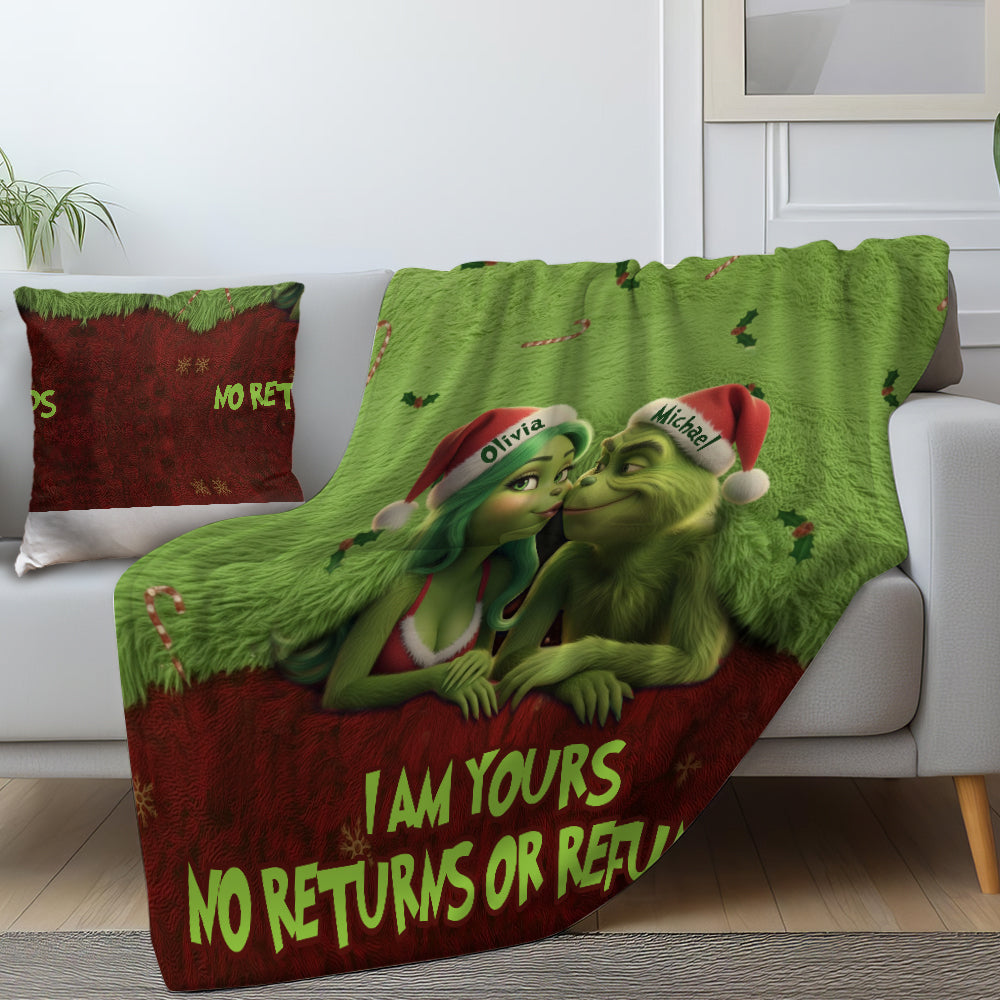 Je suis à toi - Ensemble couverture, étole et coussin décoratif de Noël personnalisés
