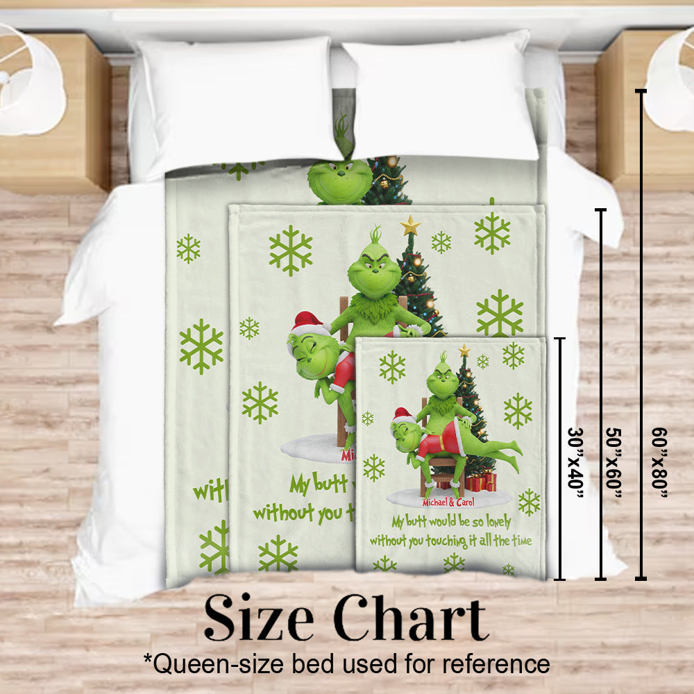 My Butt Would Be So Lonely Green Naughty - Personalized Couple Blanket