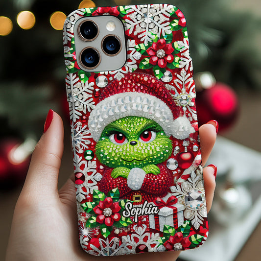 Joyeux Grinchmas - Coque de téléphone personnalisée avec imprimé intégral « Étole de Noël »