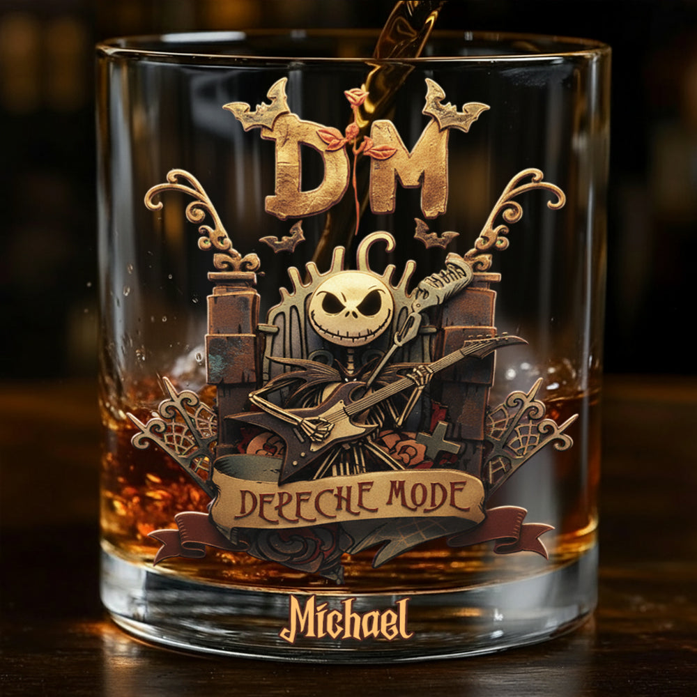 Verre à whisky personnalisé Jack Skellington Depeche Mode - Roi du Rock and Roll