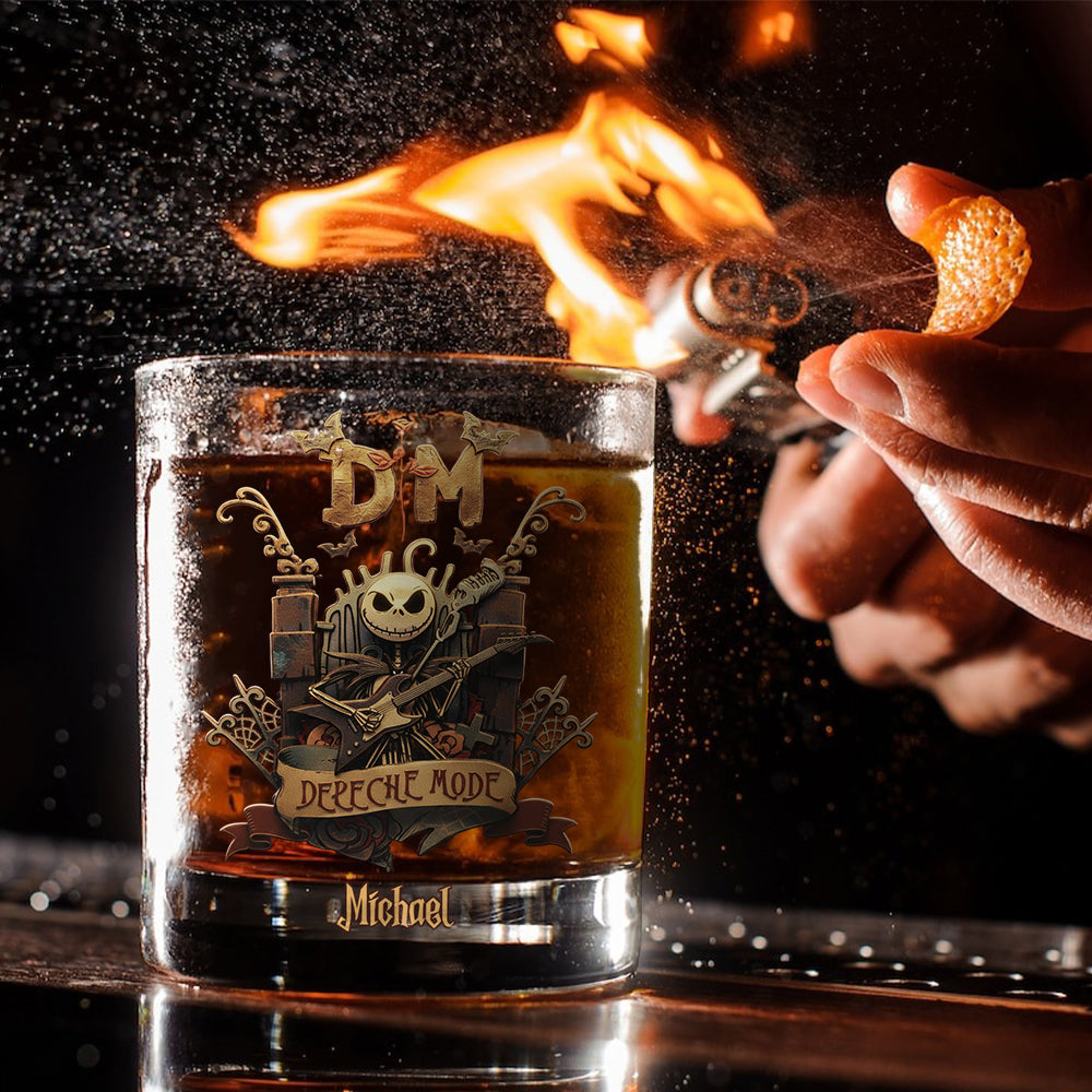 Verre à whisky personnalisé Jack Skellington Depeche Mode - Roi du Rock and Roll