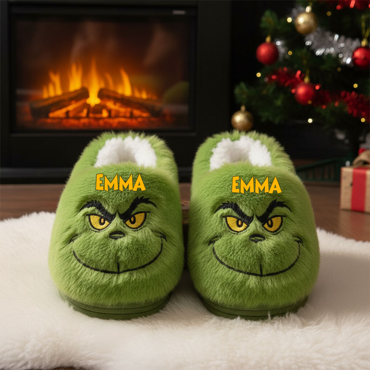 Green Monster - Étole personnalisée - Pantoufles de Noël