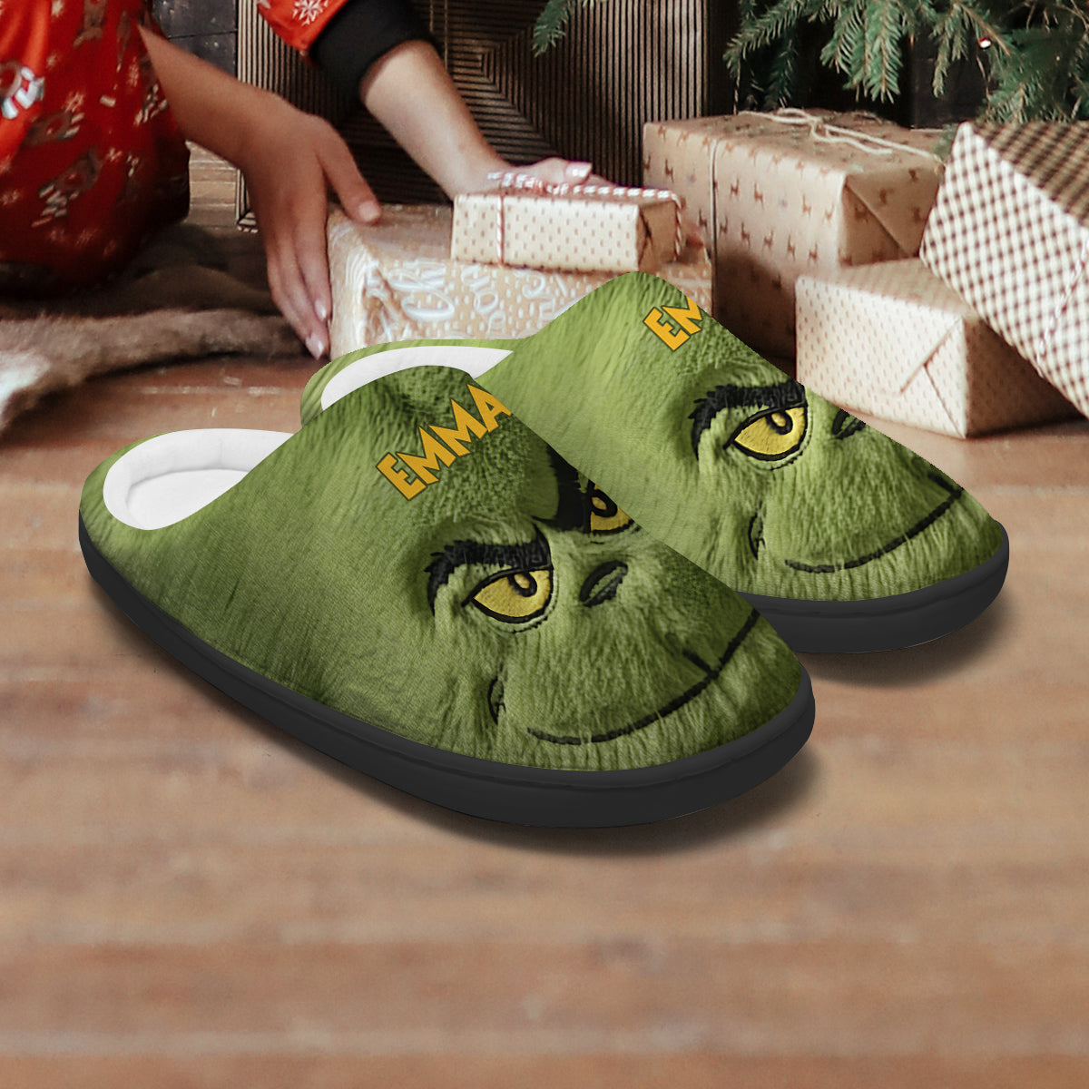 Green Monster - Étole personnalisée - Pantoufles de Noël