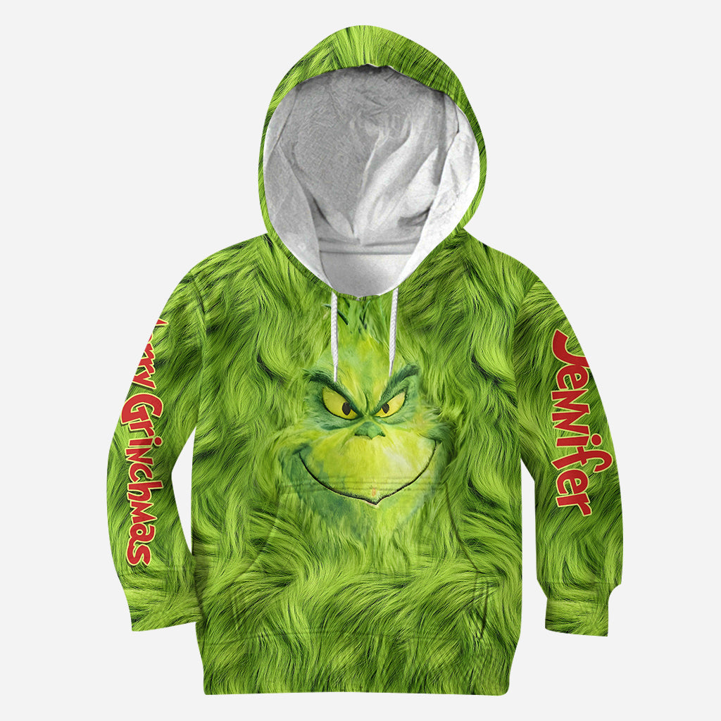 Joyeux Grinchmas ! - Sweat à capuche et legging personnalisés avec étole de Noël