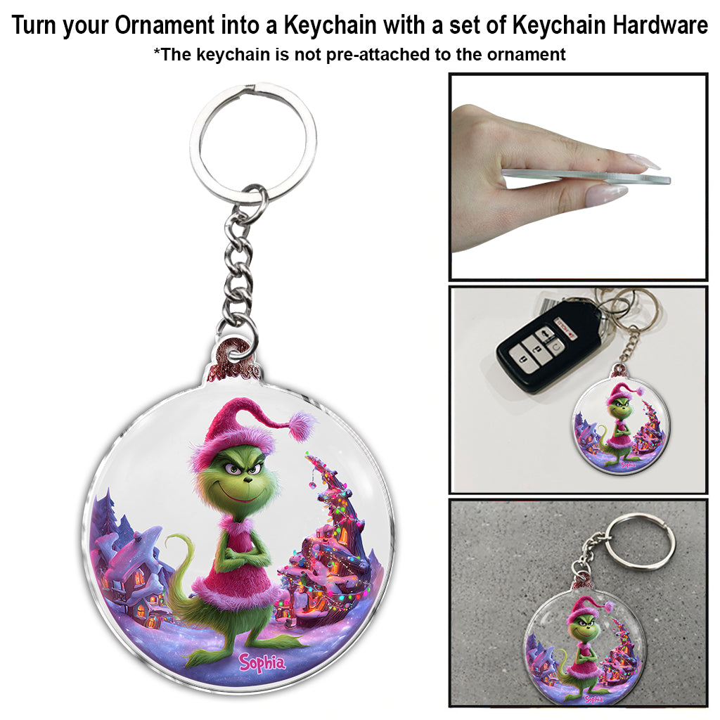 Pink Grinchmas - Personalized Stole Christmas Ornament