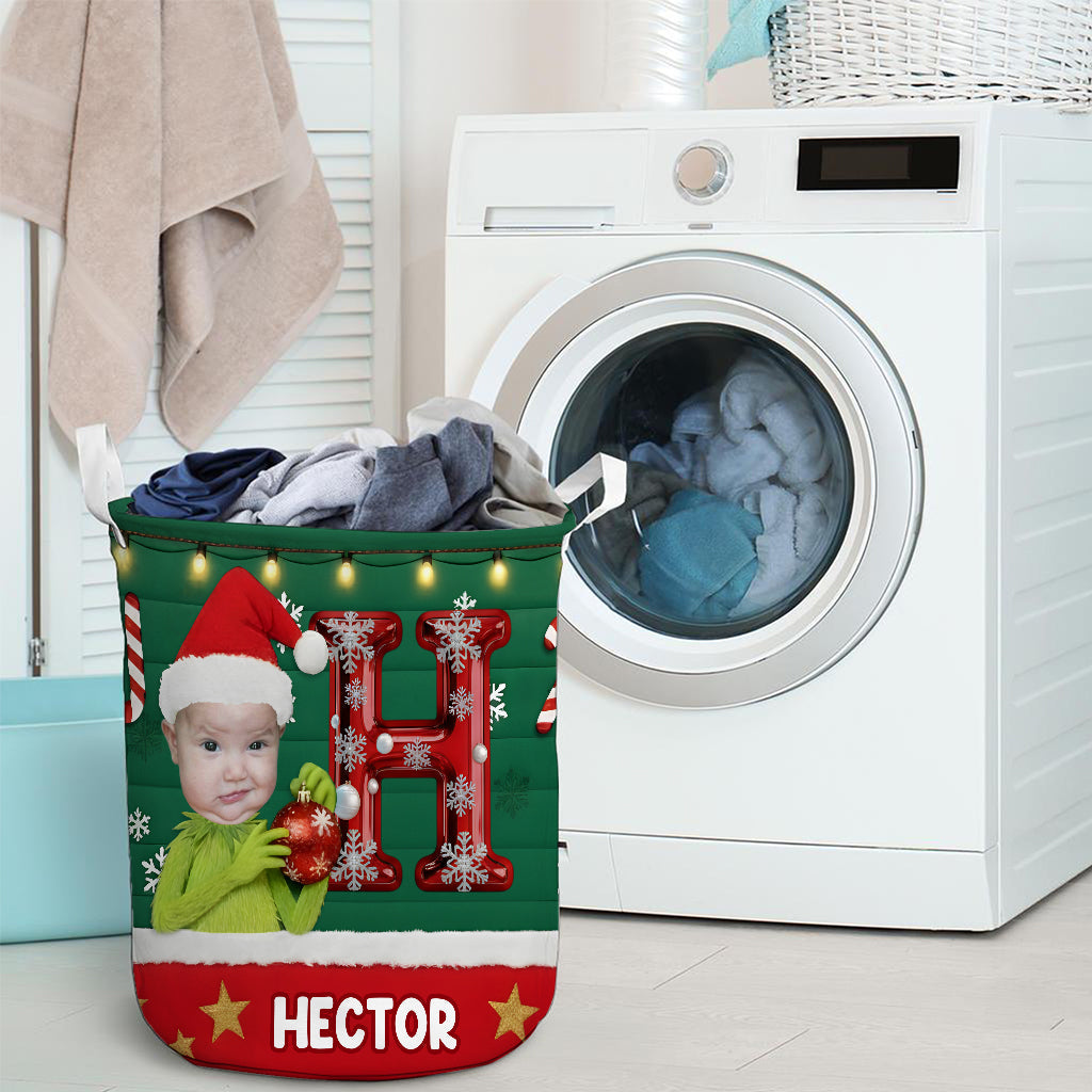 Joyeux Grinchmas - Panier de rangement personnalisé pour étole de Noël