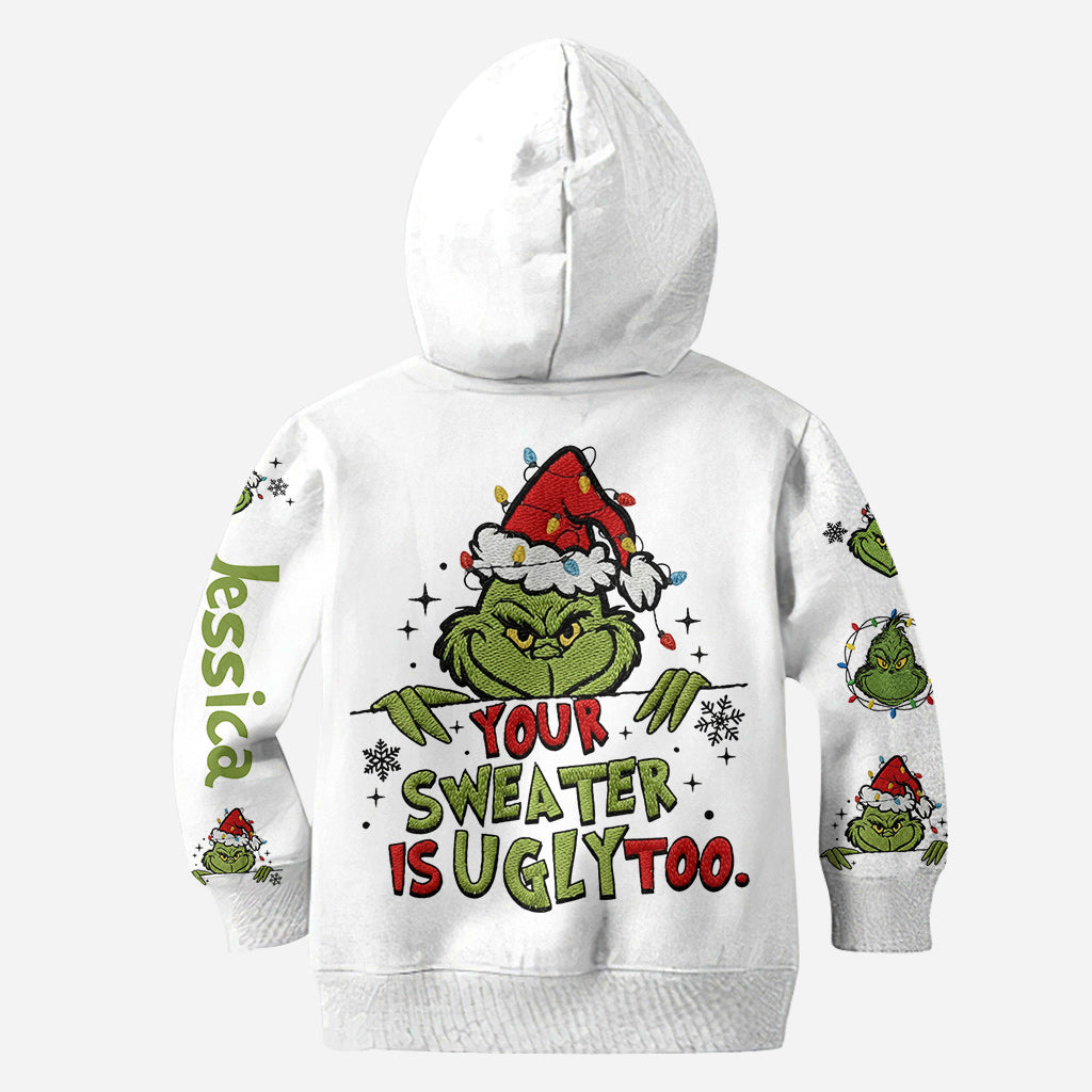 Ton pull est moche aussi - Sweat à capuche et legging personnalisés « Étole de Noël »