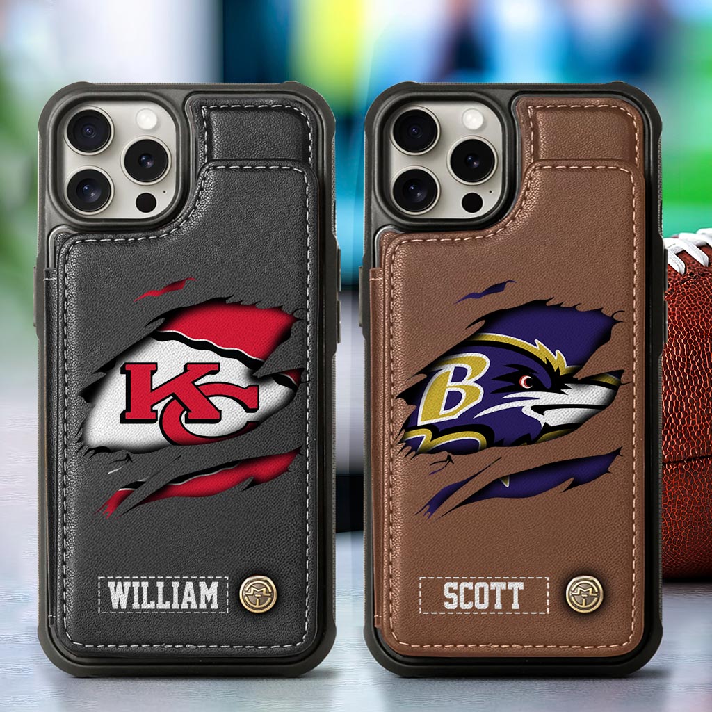 Love Football - Personalized American Football Wallet Phone Case