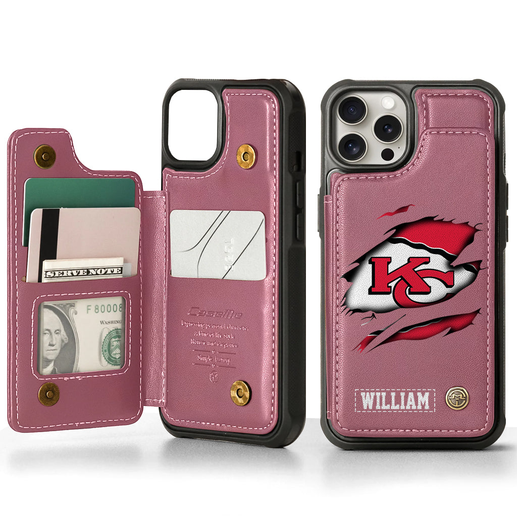 Love Football - Personalized American Football Wallet Phone Case