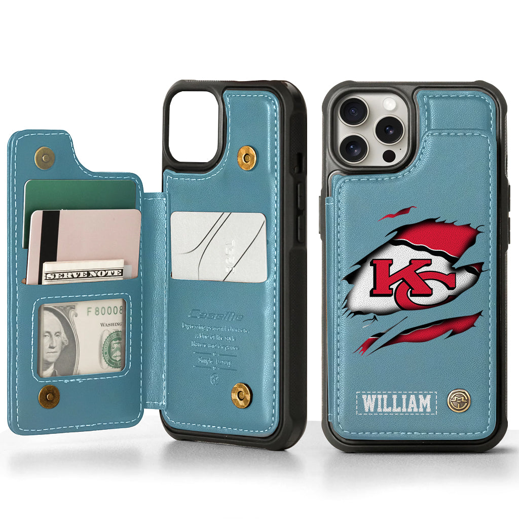 Love Football - Personalized American Football Wallet Phone Case