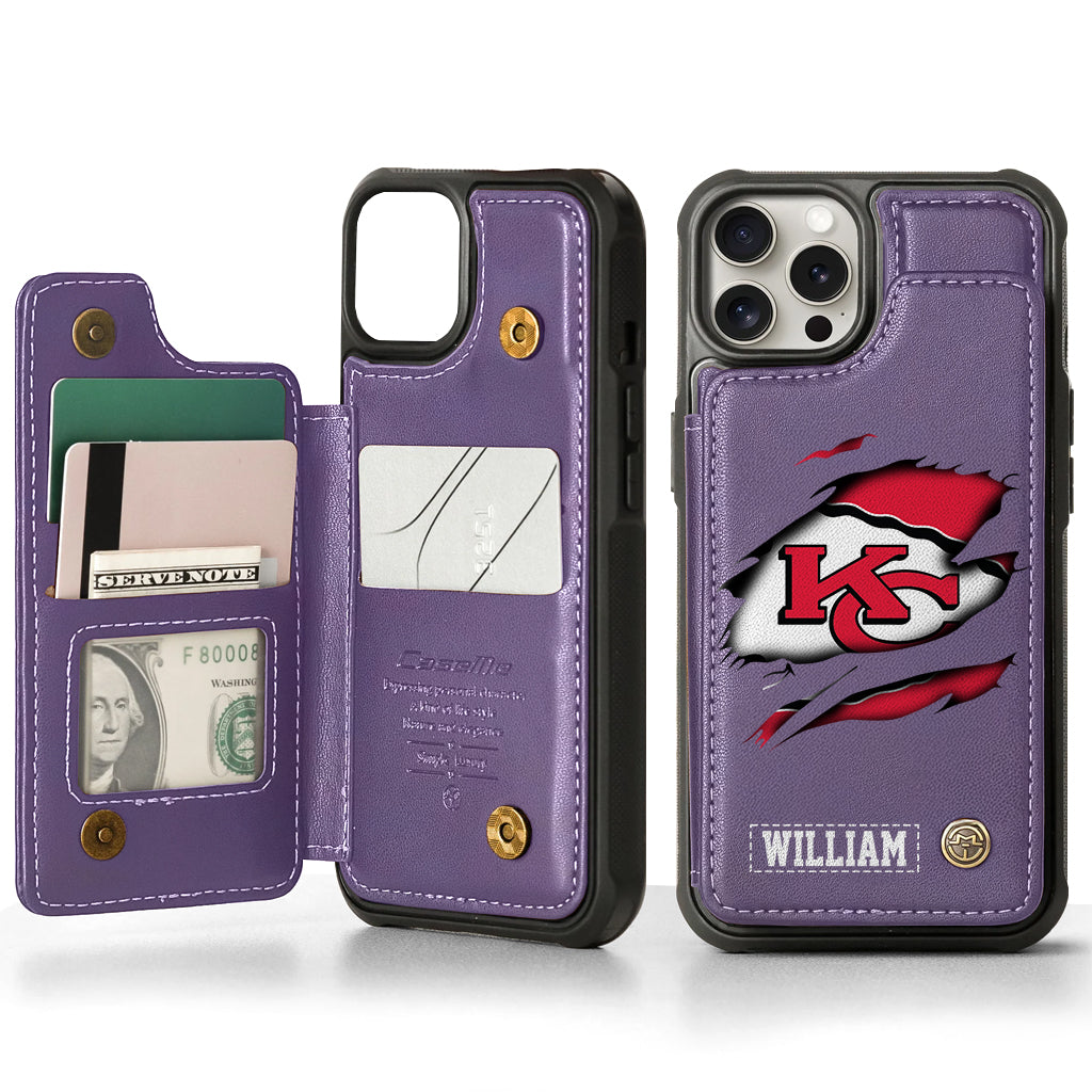 Love Football - Personalized American Football Wallet Phone Case