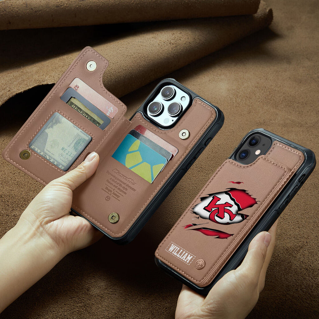 Love Football - Personalized American Football Wallet Phone Case