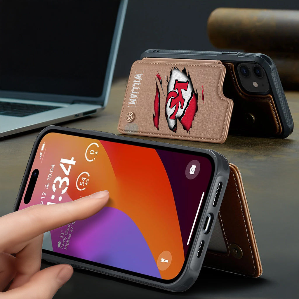 Love Football - Personalized American Football Wallet Phone Case