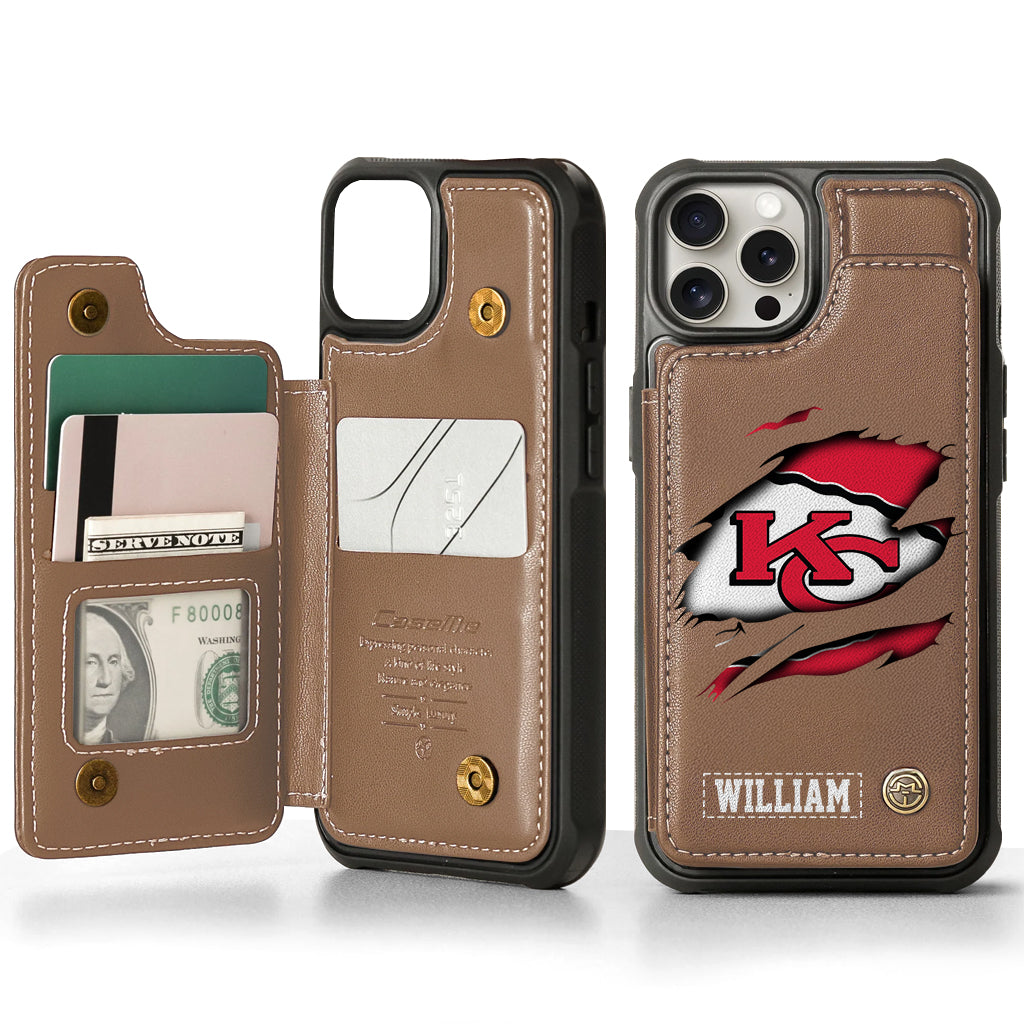 Love Football - Personalized American Football Wallet Phone Case