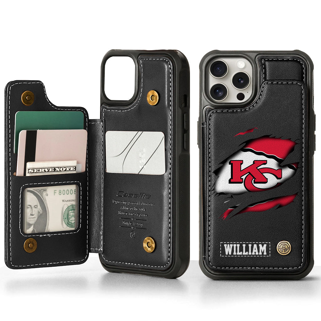 Love Football - Personalized American Football Wallet Phone Case