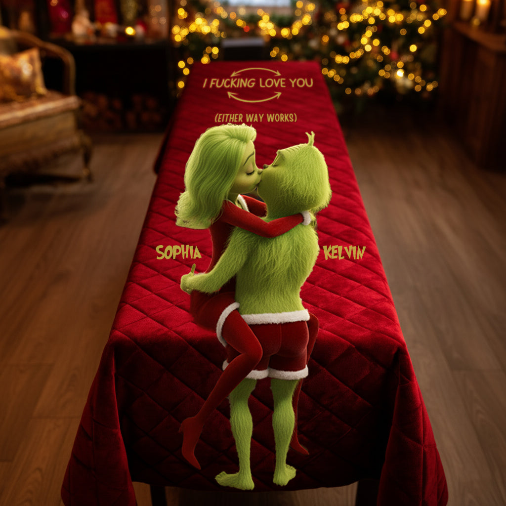 Je t'aime - Nappe de Noël personnalisée avec étole