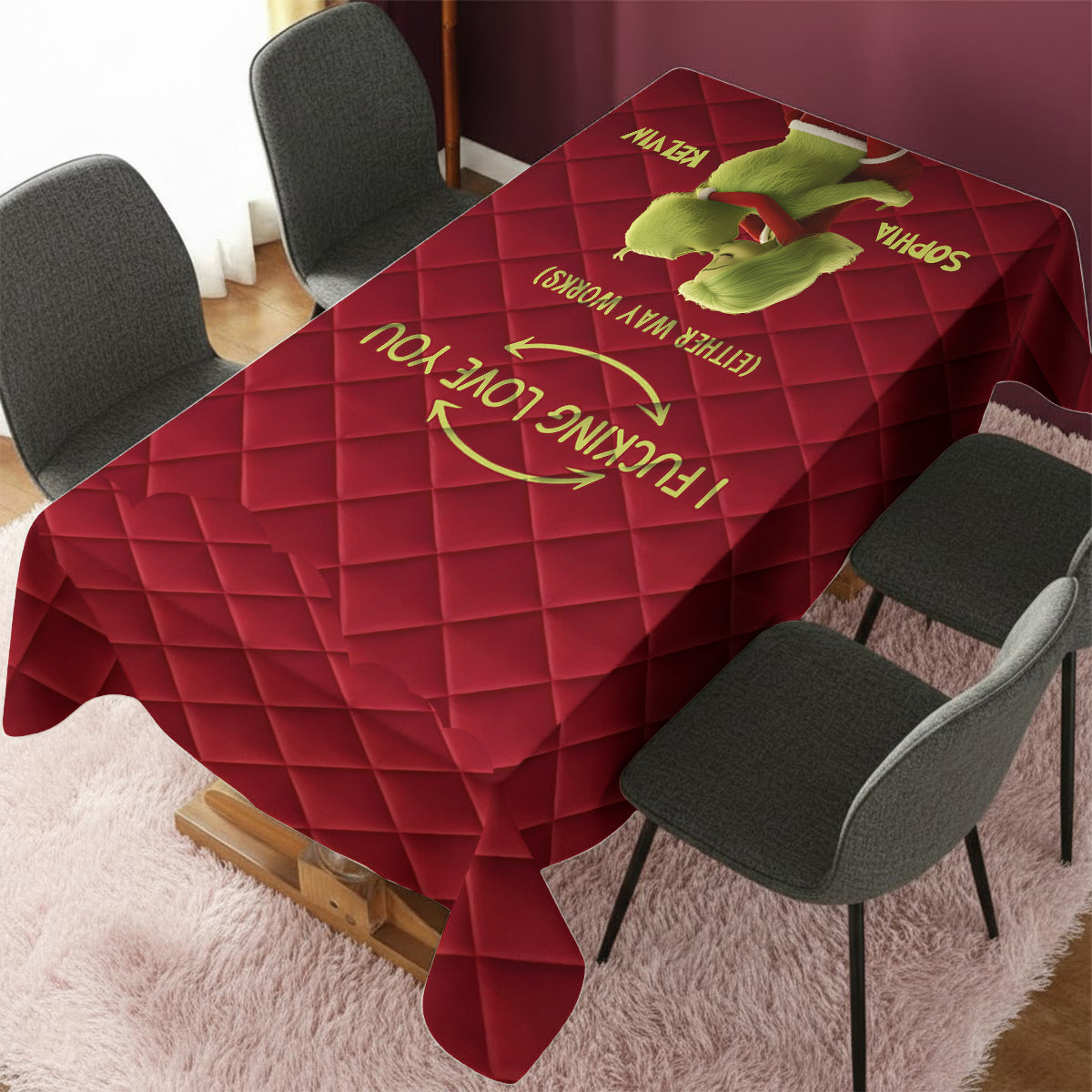 Je t'aime - Nappe de Noël personnalisée avec étole