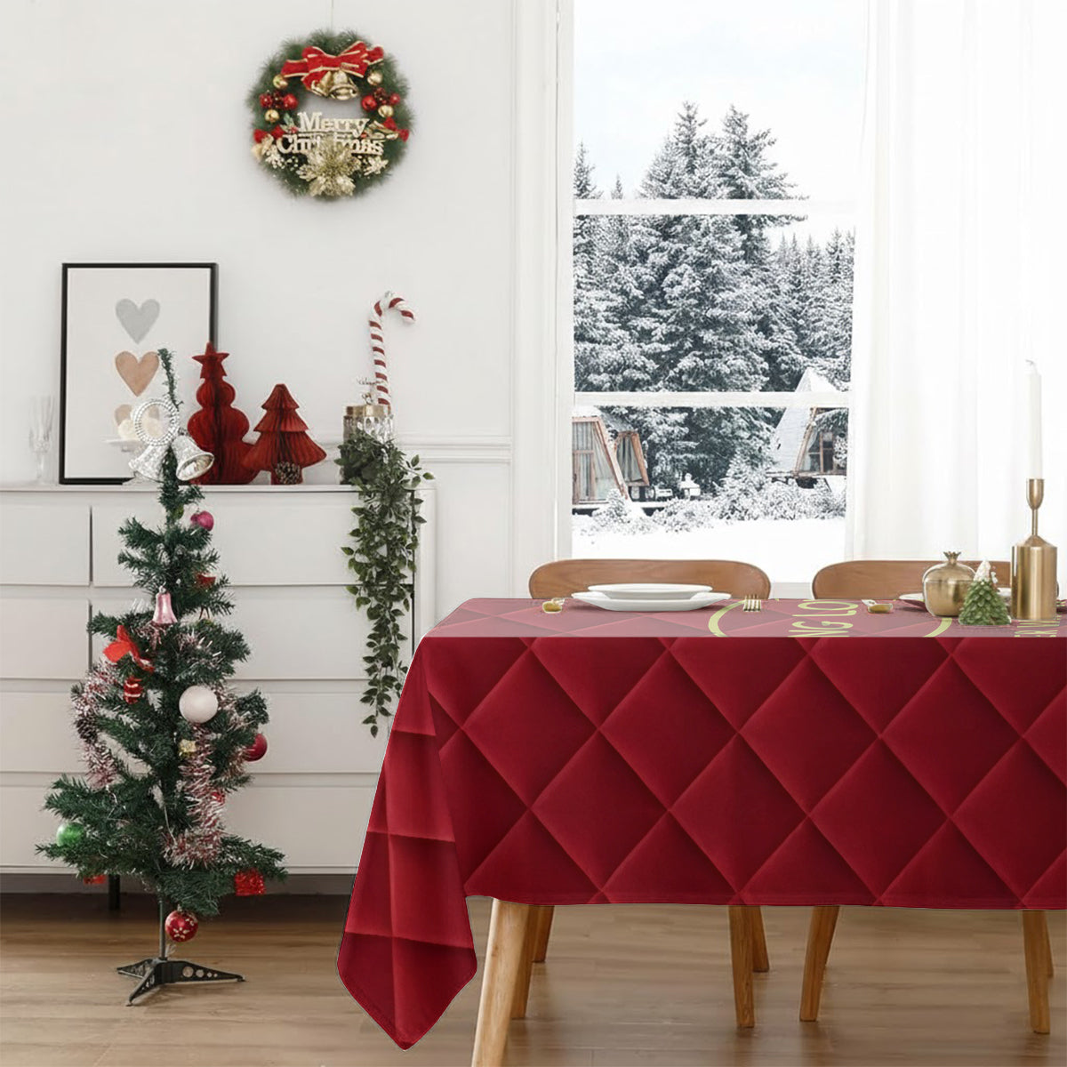 Je t'aime - Nappe de Noël personnalisée avec étole