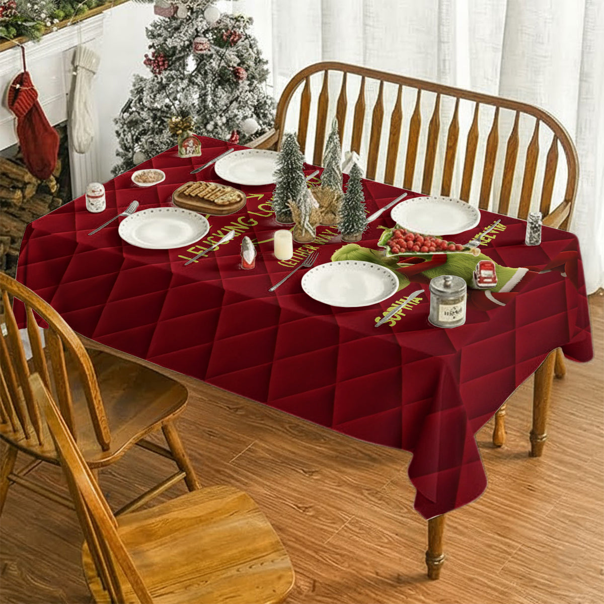 Je t'aime - Nappe de Noël personnalisée avec étole