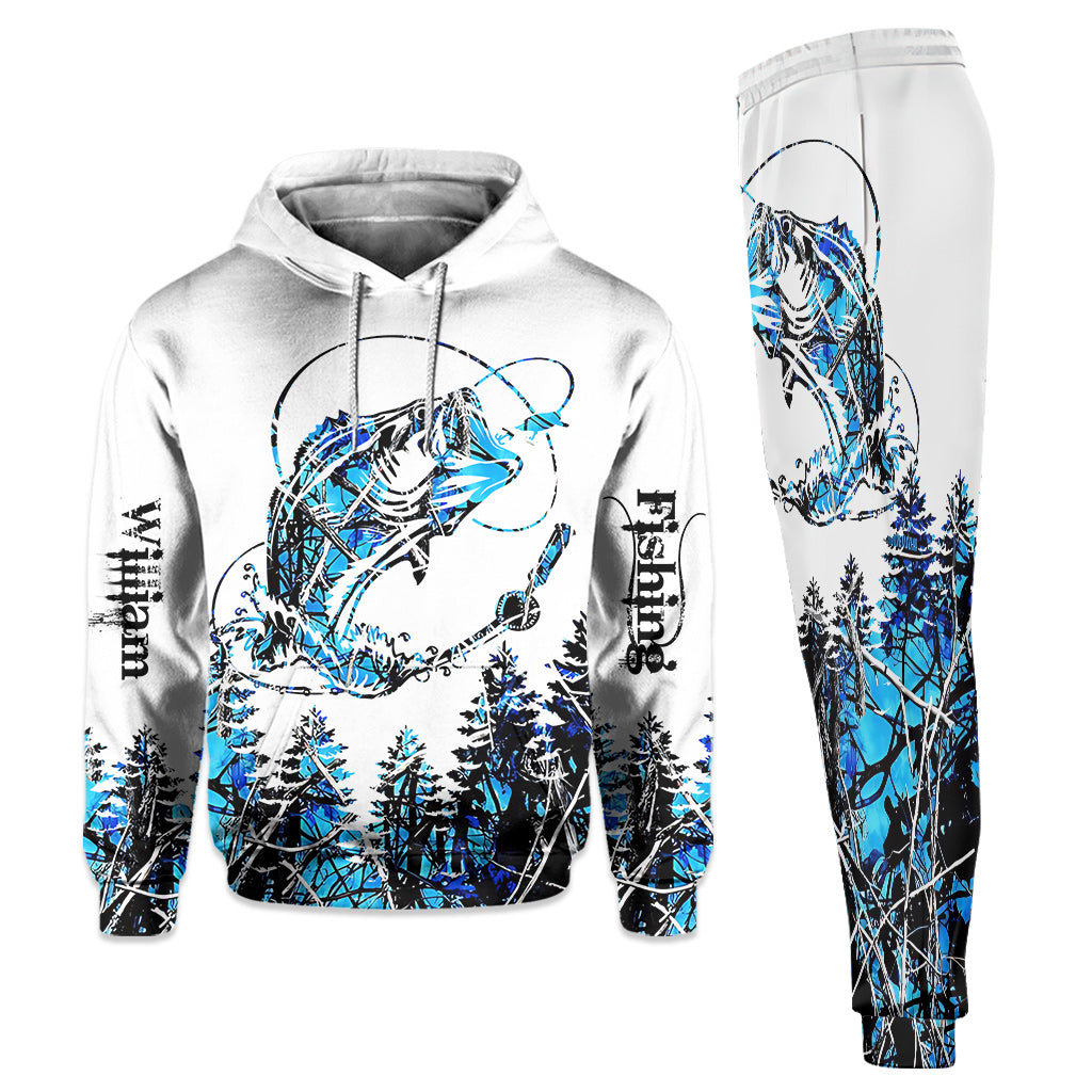 Passionné de pêche ? Sweat à capuche et pantalon de survêtement personnalisés sur le thème de la pêche
