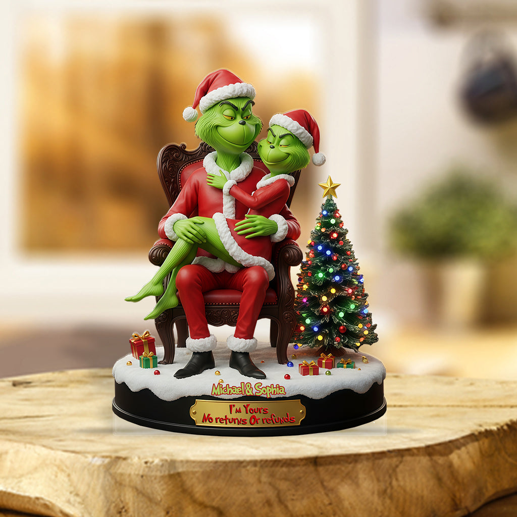 Je suis à toi. Ni retour ni remboursement. - Étole de Noël personnalisée, plaque acrylique sur mesure.