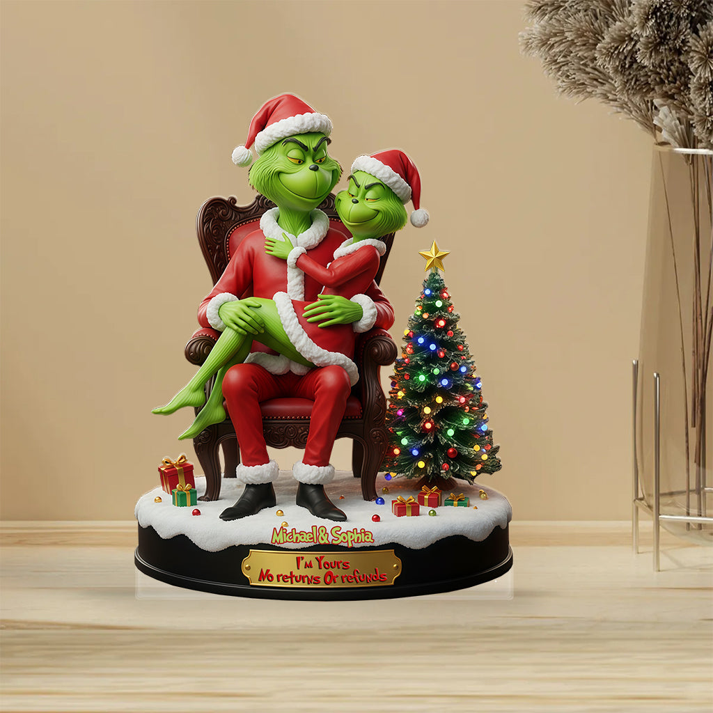 Je suis à toi. Ni retour ni remboursement. - Étole de Noël personnalisée, plaque acrylique sur mesure.