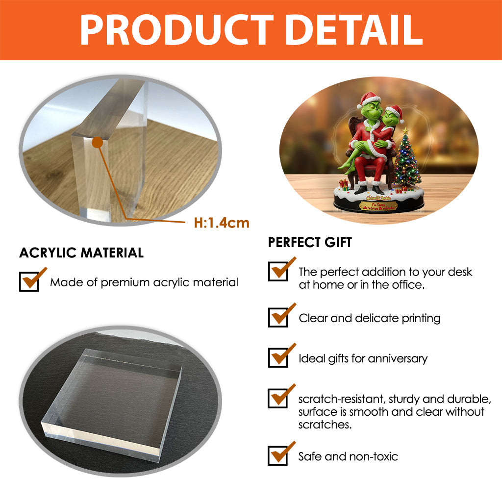 Je suis à toi. Ni retour ni remboursement. - Étole de Noël personnalisée, plaque acrylique sur mesure.