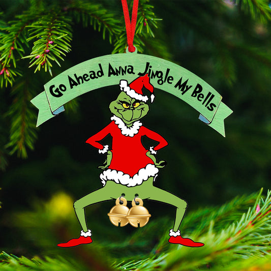 Jingle My Bells - Ornement de Noël personnalisé en forme d'étole avec breloque