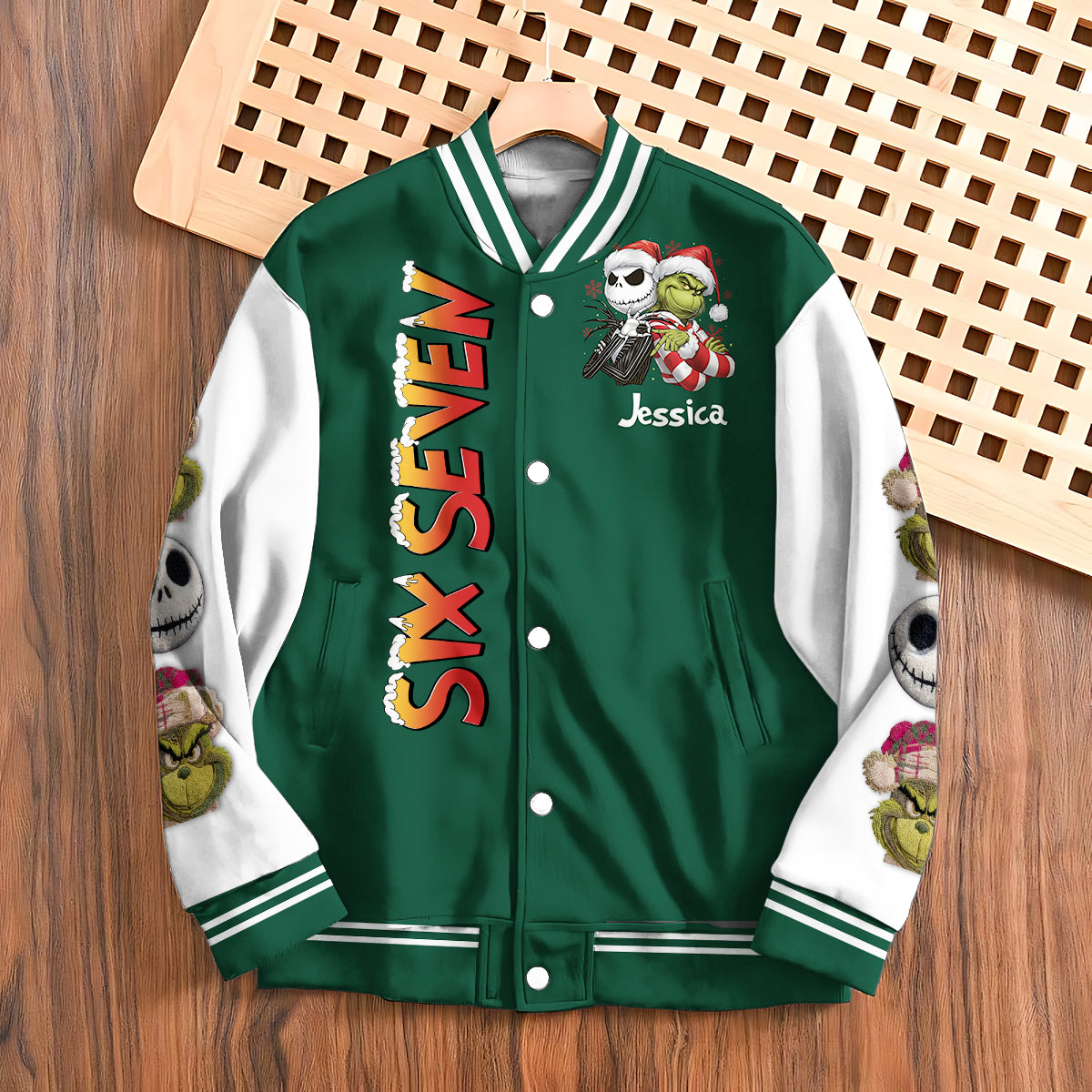 Six Seven - Personalized Stole Christmas Varsity Jacket