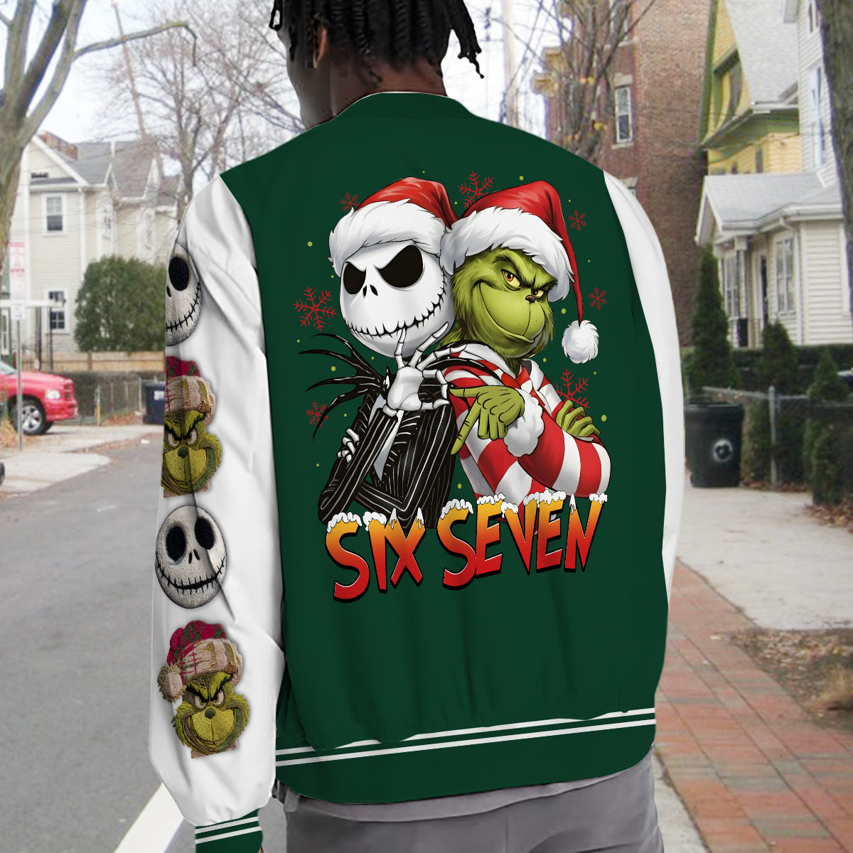 Six Seven - Personalized Stole Christmas Varsity Jacket
