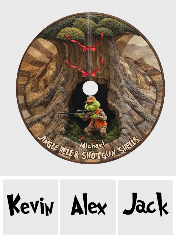 Clochettes et cartouches de fusil - Jupe de sapin de Noël personnalisée en forme d'étole