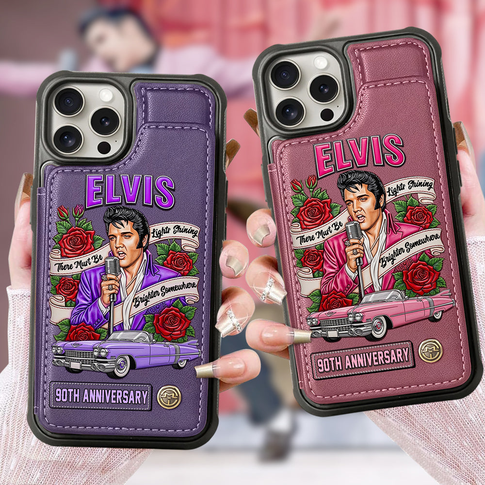 Il doit y avoir des lumières qui brillent plus fort quelque part - Étui portefeuille personnalisé pour téléphone King of Rock and Roll