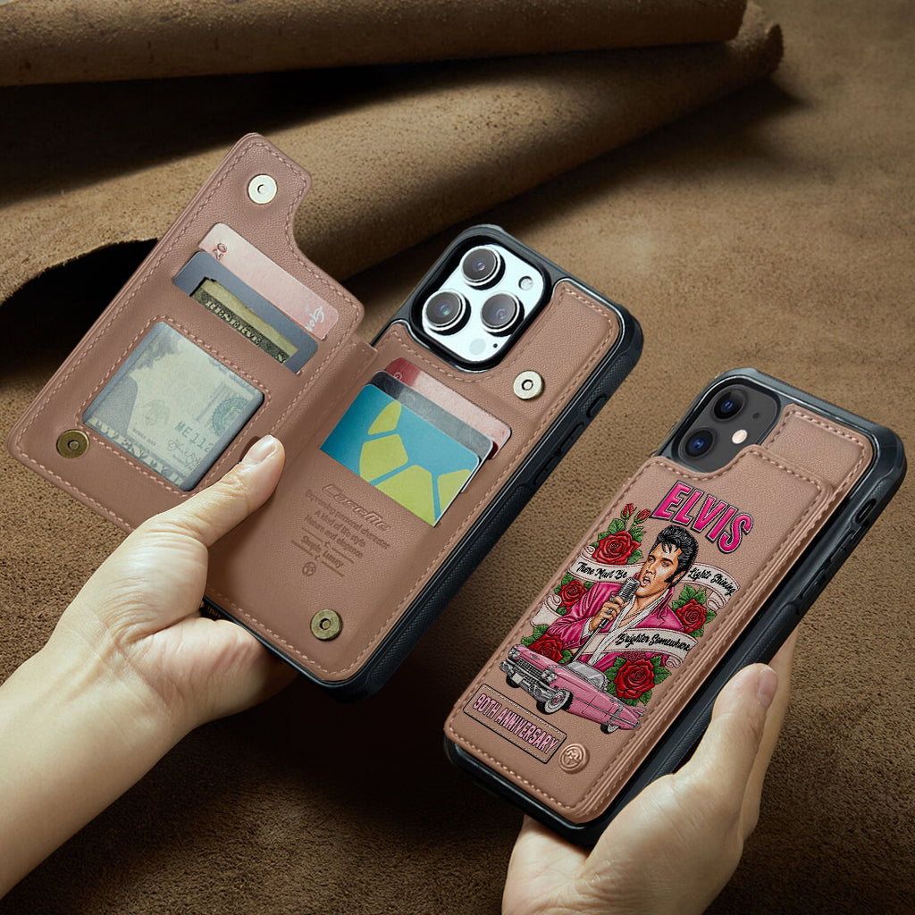 Il doit y avoir des lumières qui brillent plus fort quelque part - Étui portefeuille personnalisé pour téléphone King of Rock and Roll