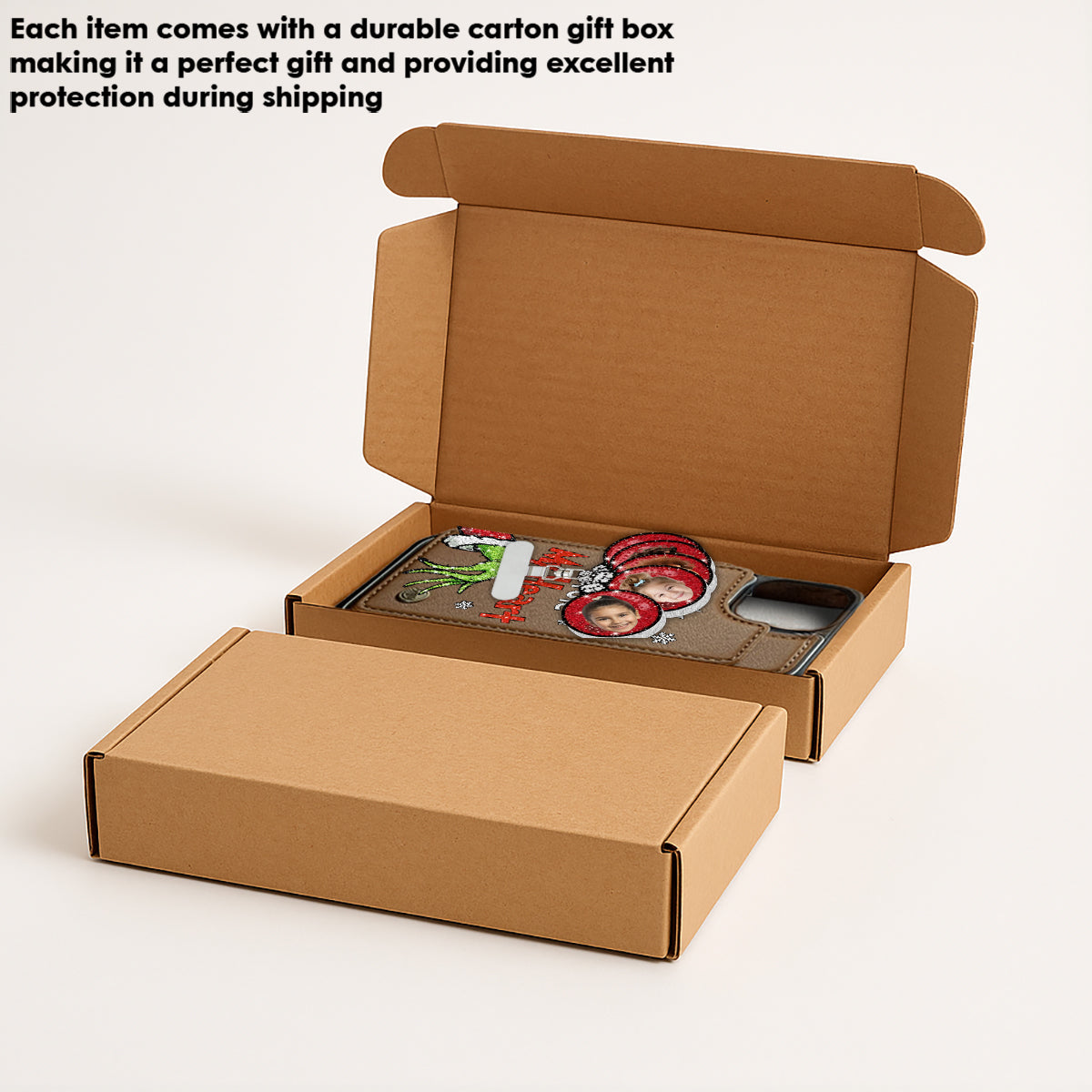 Mes petits-enfants... ont volé mon cœur - Portefeuille de téléphone personnalisé « Fuite de Noël » avec breloques