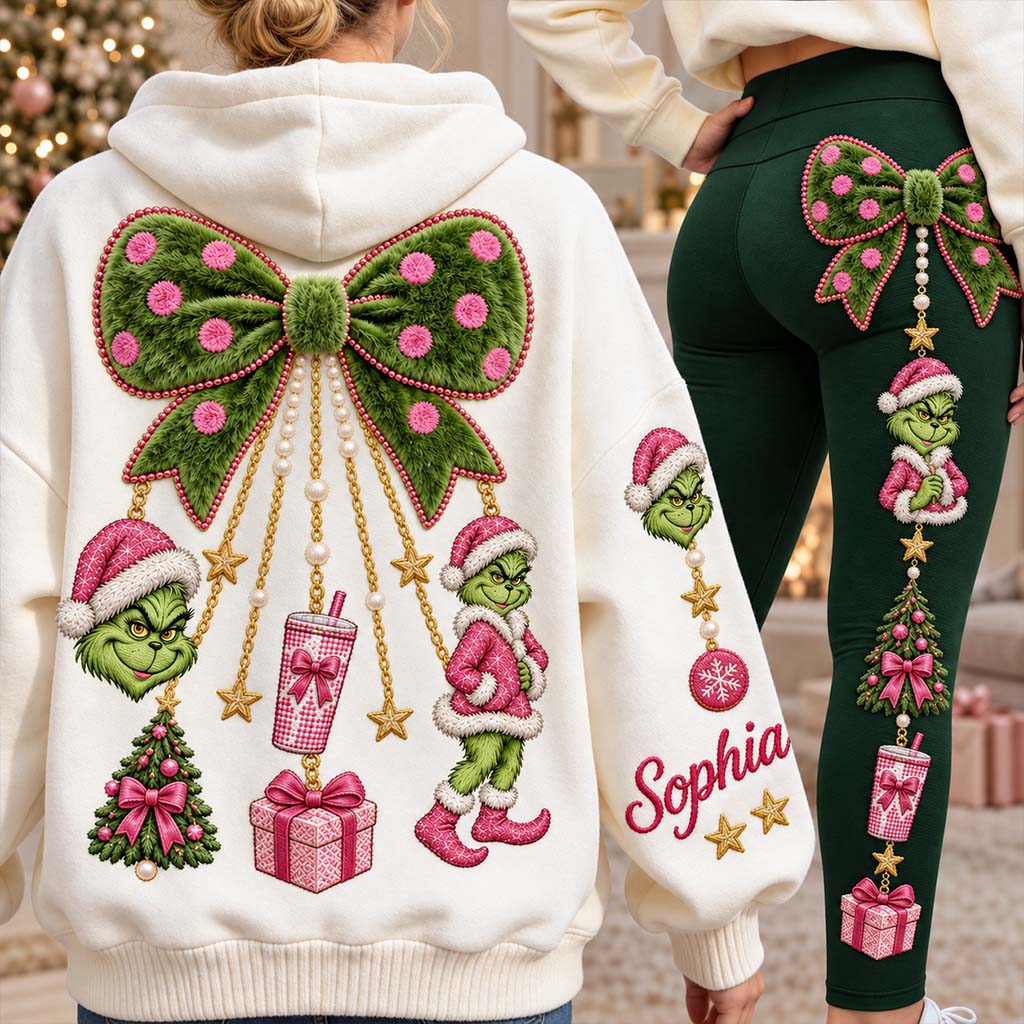 Merry Grinchmas - Personalized Stole Christmas Hoodie and Leggings