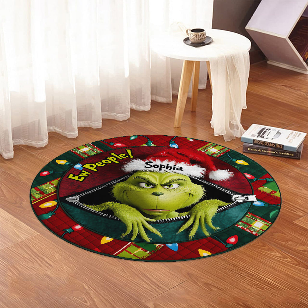 Ew People - Tapis rond de Noël personnalisé avec étole