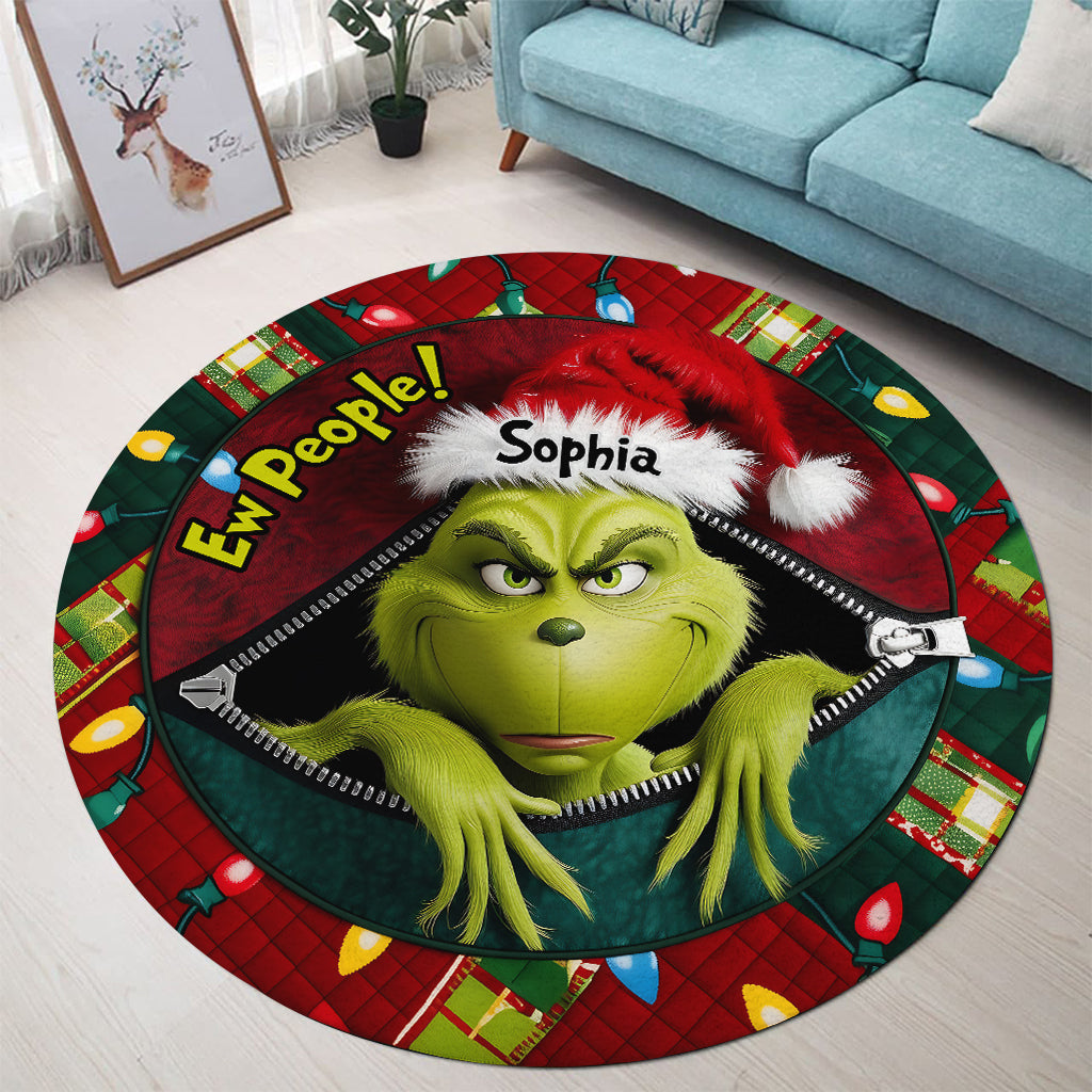 Ew People - Tapis rond de Noël personnalisé avec étole