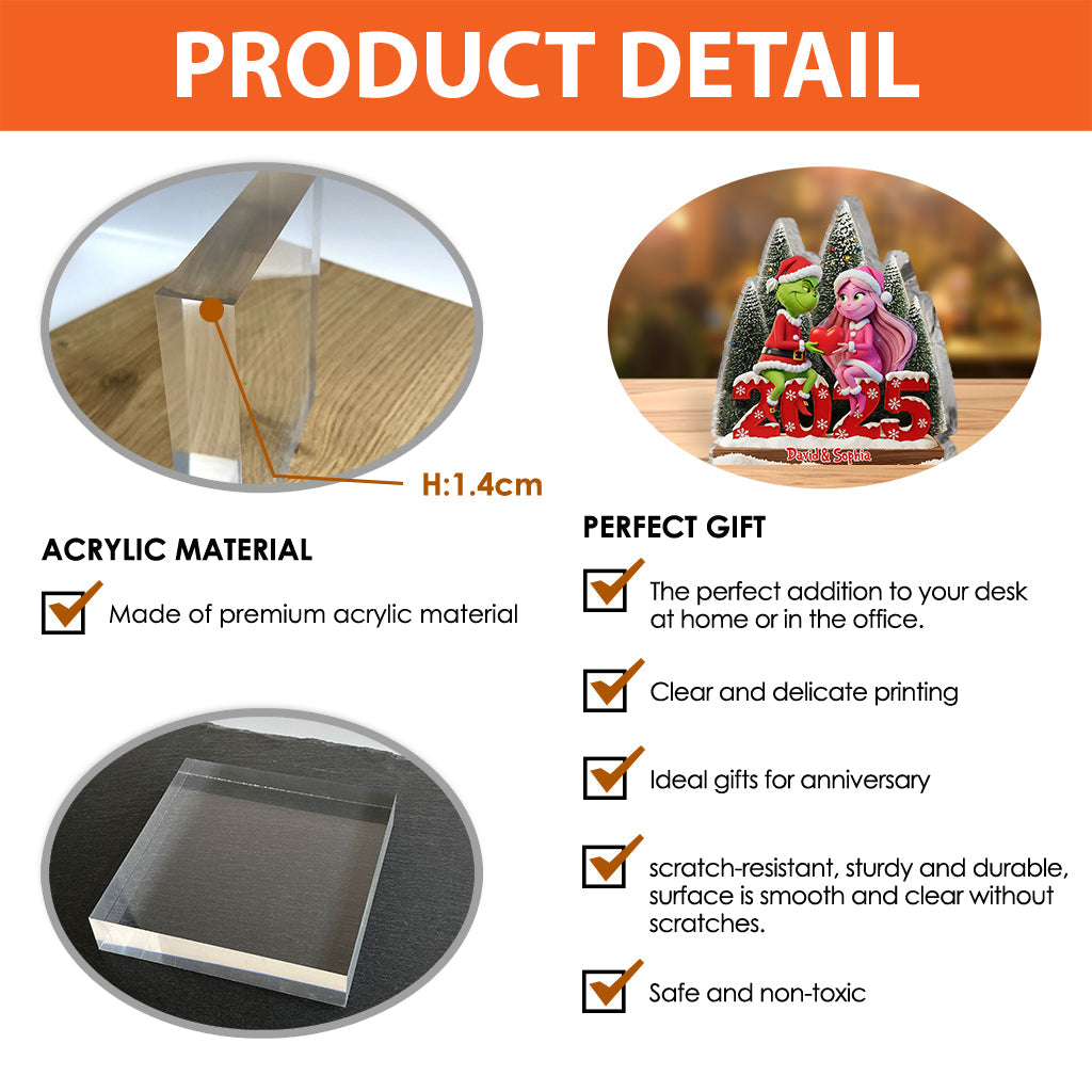 Joyeux Noël - Étole de Noël personnalisée sur plaque acrylique en forme personnalisée