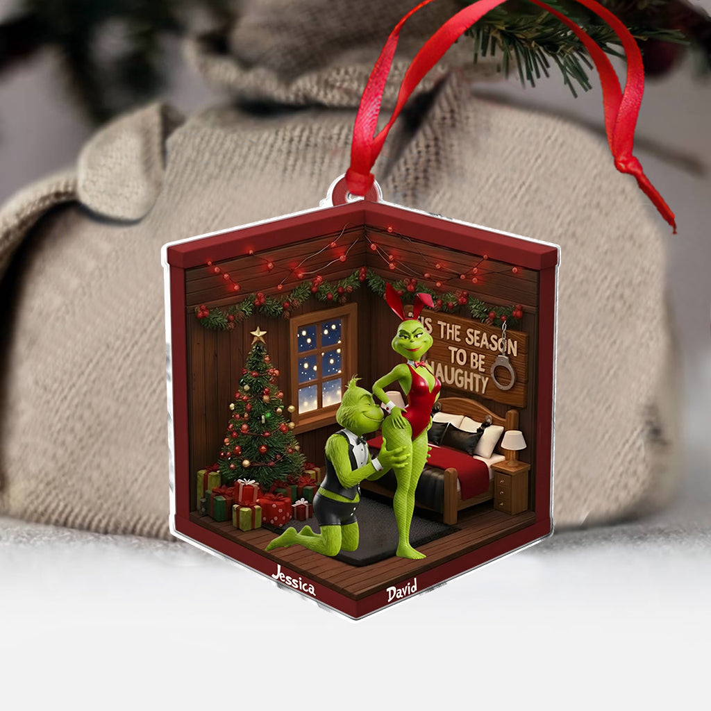 Couple coquin vert - Ornement de Noël personnalisé en forme d'étole