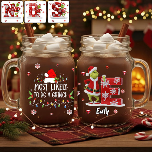 Cadeau humoristique avec initiales - Bol Mason personnalisé « Étole de Noël »