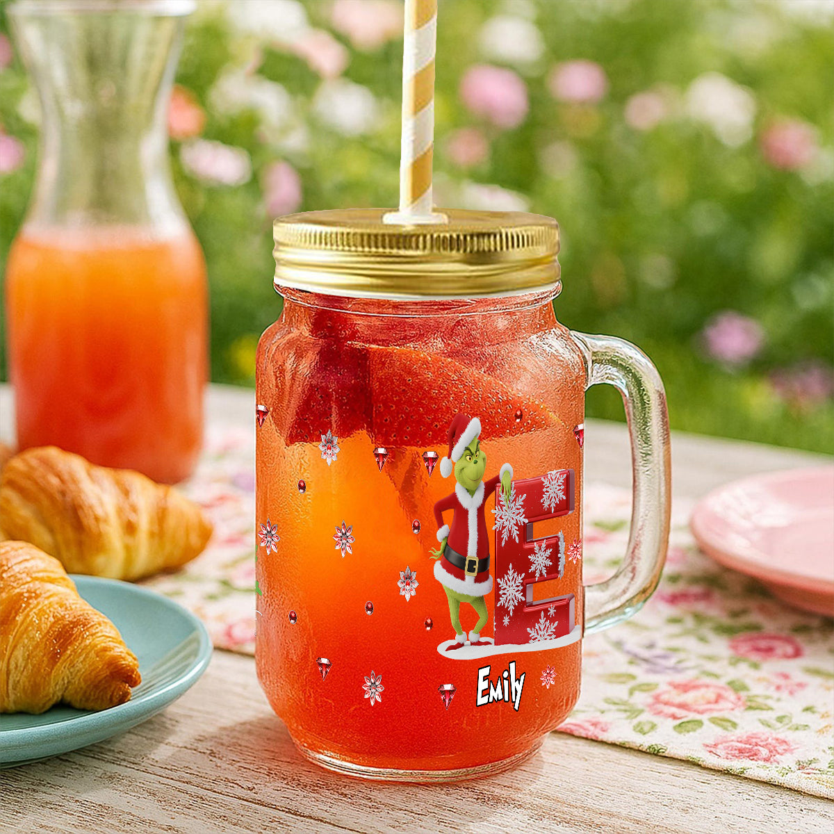 Cadeau humoristique avec initiales - Bol Mason personnalisé « Étole de Noël »