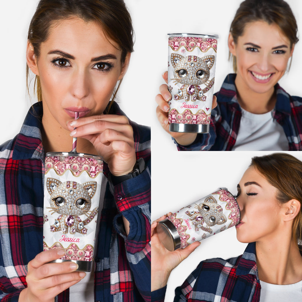 Gobelet isotherme personnalisé « J’adore les chats »