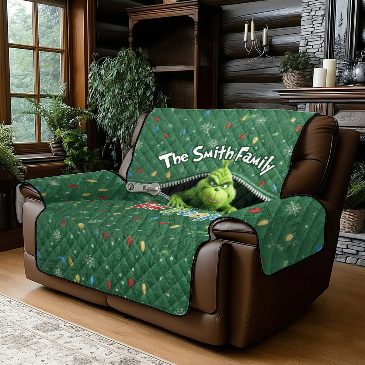 Ew People - Personalized Stole Christmas Quilted Sofa/Couch Cover