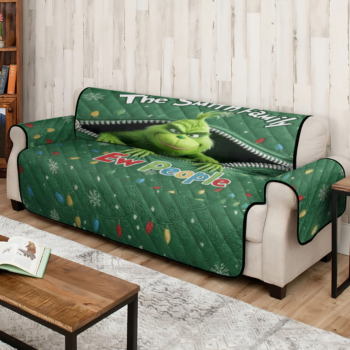 Ew People - Personalized Stole Christmas Quilted Sofa/Couch Cover