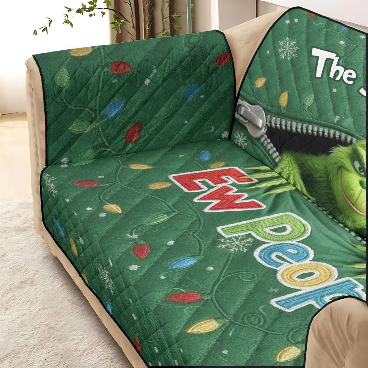 Ew People - Personalized Stole Christmas Quilted Sofa/Couch Cover